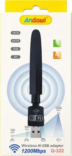 Andowl Q-322 USB Network Adapter with Wireless Wi-Fi Connection 1200Mbps