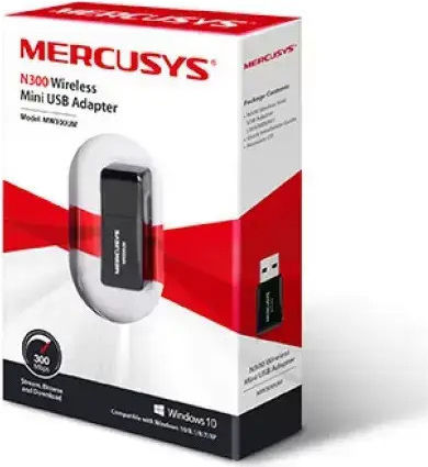 Mercusys N300 USB Netzwerkadapter mit Drahtloser Verbindung Wi-Fi 300Mbps (v1)