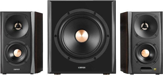 Edifier S360DB Difuzoare Fără Fir Difuzoare de Calculator 2.1 cu Bluetooth și Putere 150W în Maro Culoare