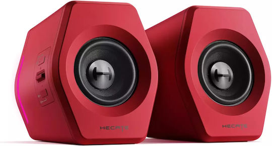 Edifier G2000 RGB Ασύρματα Ηχεία Υπολογιστή 2.0 με RGB Φωτισμό και Bluetooth Ισχύος 32W σε Κόκκινο Χρώμα