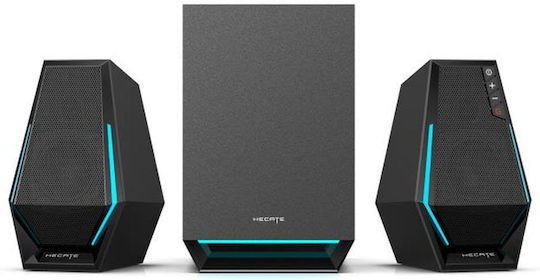 Edifier G1500 Max Ηχεία Υπολογιστή 2.1 με RGB Φωτισμό και Bluetooth Ισχύος 30W σε Μαύρο Χρώμα