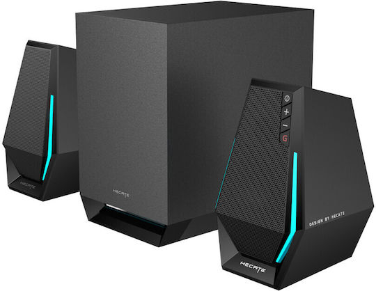 Edifier G1500 Max Ηχεία Υπολογιστή 2.1 με RGB Φωτισμό και Bluetooth Ισχύος 30W σε Μαύρο Χρώμα