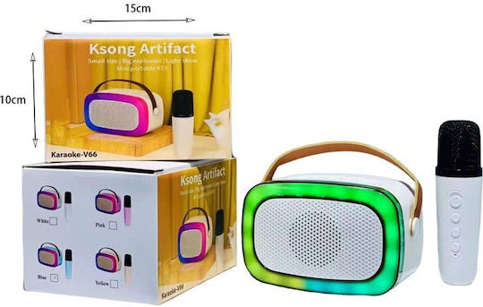 Artifact Ηχείο Karaoke με Ασύρματο Μικρόφωνο και Εφέ Φωτισμού V66 69114 Ροζ