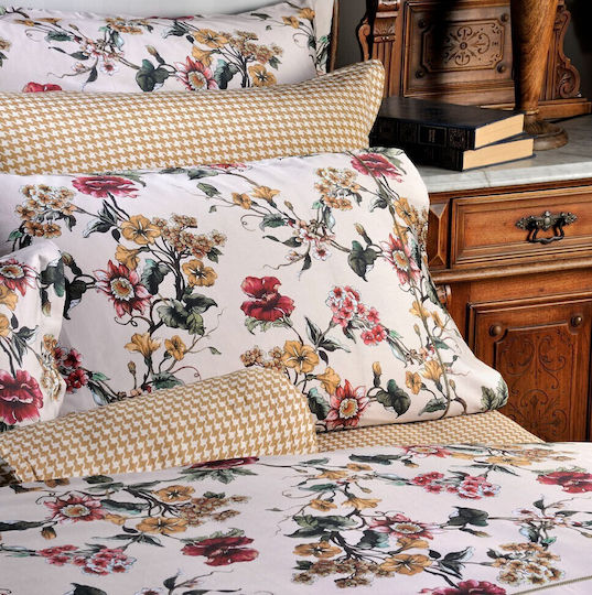 Down Town Home Σετ Μονή 170x240cm Flower Beige Flower Down Town Home Σετ Μονή 170x240cm Flower Beige Flower
