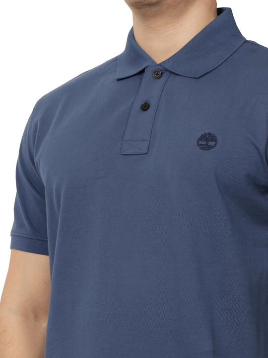 Polo Kurzarm Bluse Blau