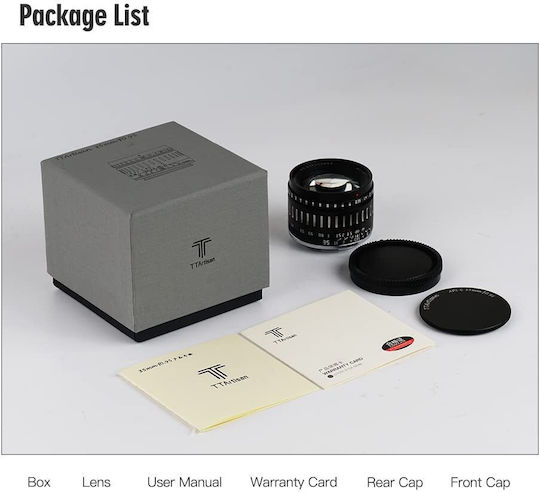 TTArtisan Crop Camera Lens 35mm f/0.95 Fixed for Sony E Mount Silver