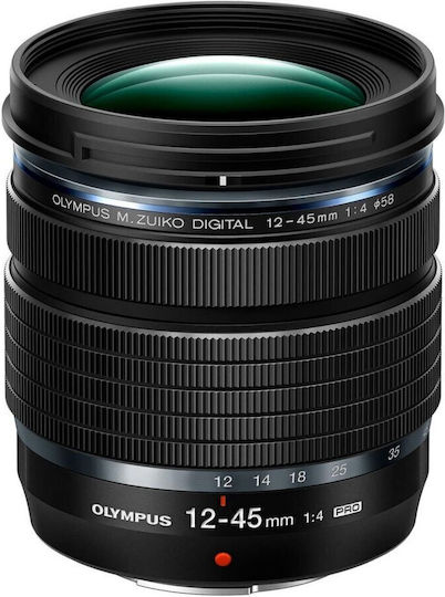 Olympus Crop Camera Lens M.Zuiko ED 12-45mm F4.0 PRO Macro / Wide Angle Zoom for Olympus 4/3 Mount Black