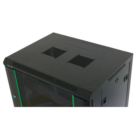 Power On Wall Mounted Rack Cabinet 12U 60x45x63.5cm Black 050185
