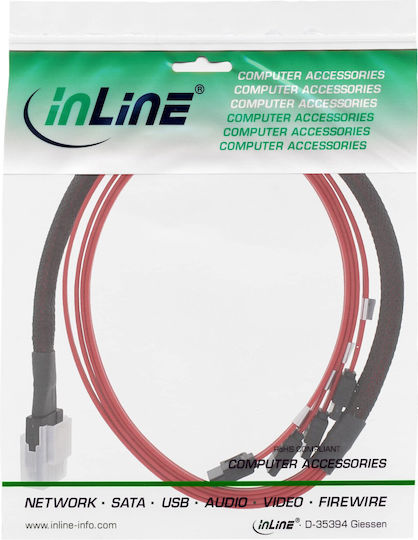 InLine SAS / Mini SAS to SAS Cable 75cm Red (27610)