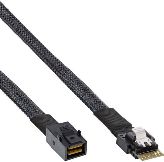 InLine SAS / Mini SAS - SFF-8654 Cable 50cm Μαύρο (27643A)