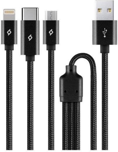 TTEC Alumicable Trio Braided USB to Lightning / Type-C / micro USB 1m Cable (2DK39S)
