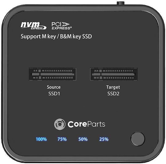 CoreParts Dockingstation für 2 Festplatten PCIe M.2 (2230)" / M.2 (2242)" / M.2 (2260)" / M.2 (2280)" mit USB 3.2 Verbindung