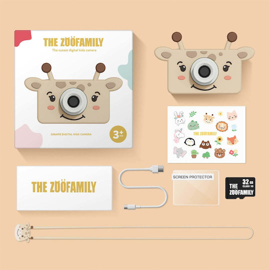 The Zoofamily Zoo Friends Giraffe Παιδική Φωτογραφική Μηχανή 32MP Μπεζ