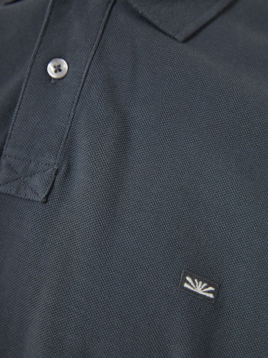 Polo Kurzarm Herrenbluse Grau