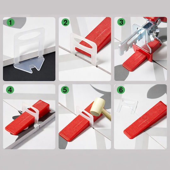 Pro 500 Kit 1.5 Mm Joint Clips 100 Wedges Tile Leveling