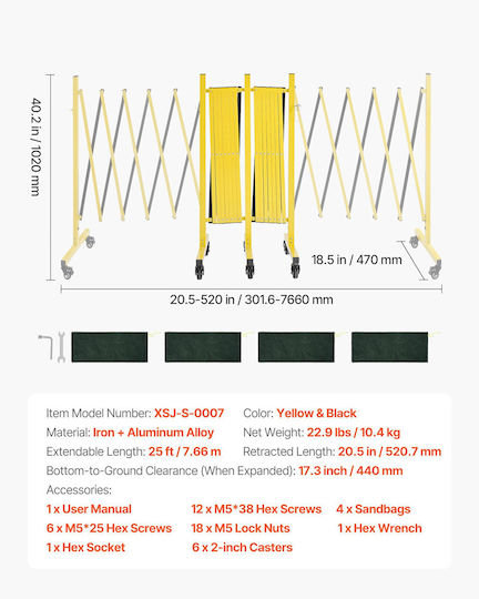 Vevor Garden Fencing Material Made of Yellow Metal