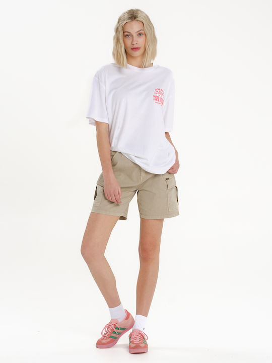 Γυναικείο Αθλητικό Oversized T-shirt Λευκό
