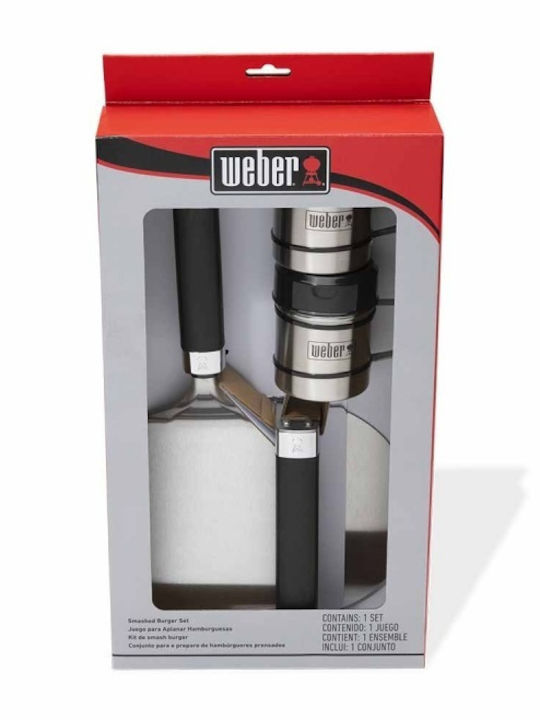 Smashed Burger Set On Griddle Stainless Steel Weber