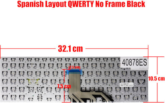 Spanish Laptop Keyboard Asus Vivobook 15 S533 X513 M513 M5600ia S15 S533ua S533ea M513u M513ua M513ia X513ea X513ep X513eq 90nb0sg4-r31fr0 ES Without Frame Black Code 40878es