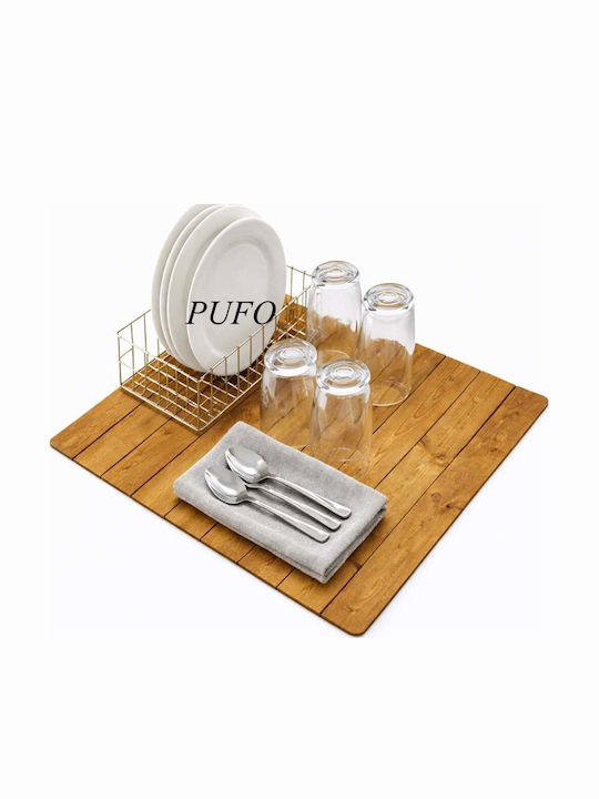 Brown Dish Rack and Drainer 50x40cm
