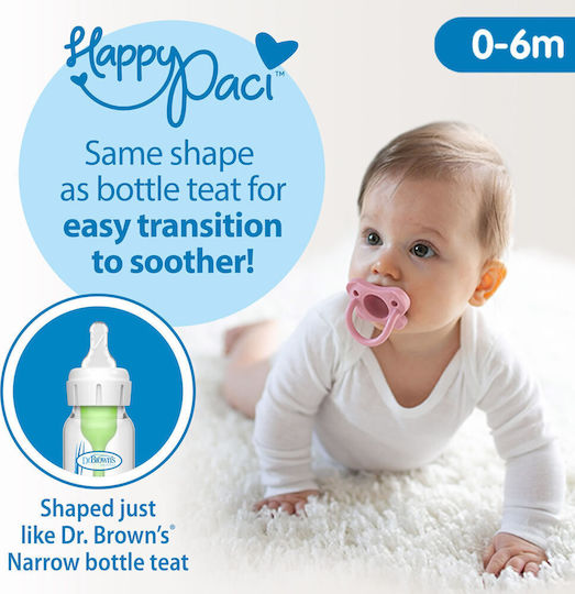 Dr. Brown's Happy Paci Πιπίλες Σιλικόνης για 0-6 μηνών 2τμχ