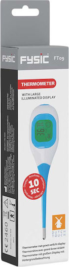 Fysic Digital Thermometer Backlit Display Fever Alarm White Blue