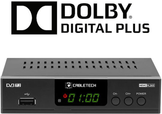 Cabletech Dvb-t2 H.265 Hevc URZ0338 Ψηφιακός Δέκτης Mpeg-4 Σύνδεση HDMI