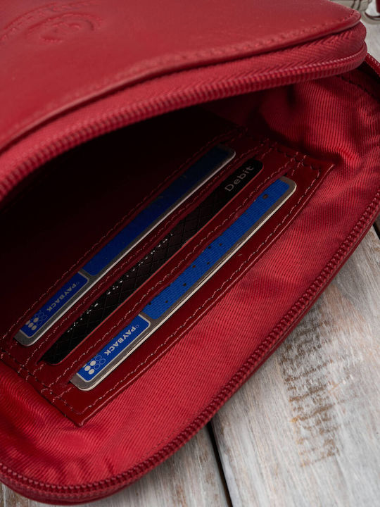 Leather Women's Shoulder Bag Red