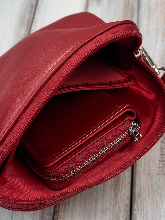 Leather Women's Shoulder Bag Red