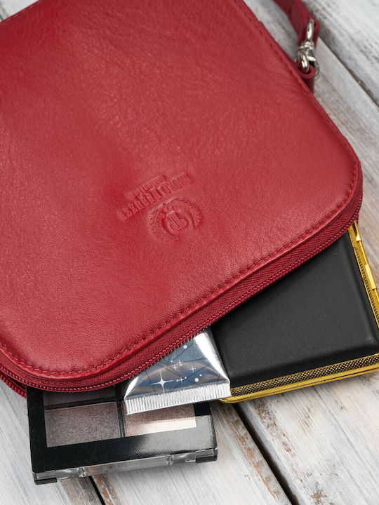 Leather Women's Shoulder Bag Red