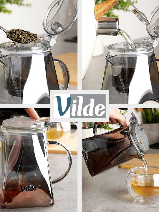Vilde Teapot with Filter Stainless Steel Transparent 730ml