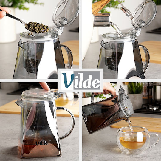Vilde Τσαγιέρα με Φίλτρο Ανοξείδωτη Διάφανη 730ml