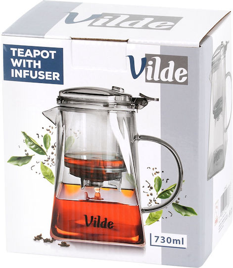 Vilde Τσαγιέρα με Φίλτρο Ανοξείδωτη Διάφανη 730ml