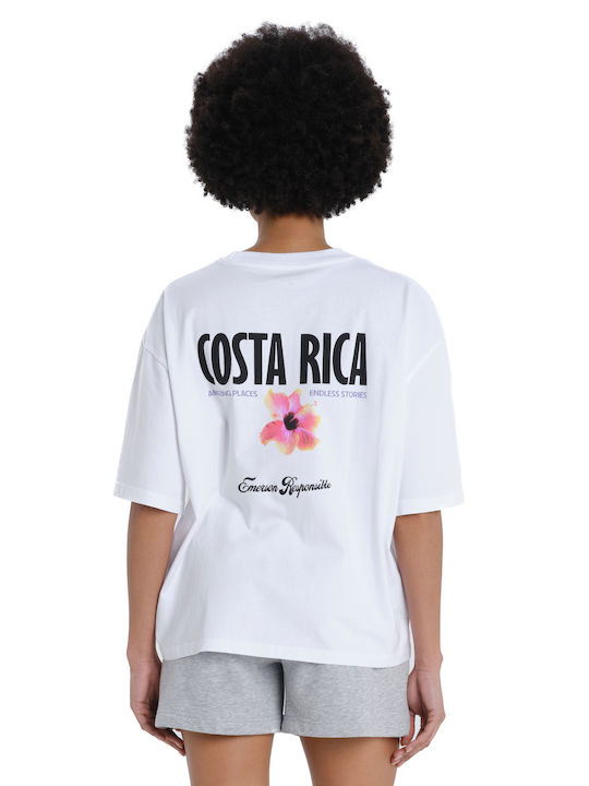 Γυναικείο T-shirt Floral Λευκό