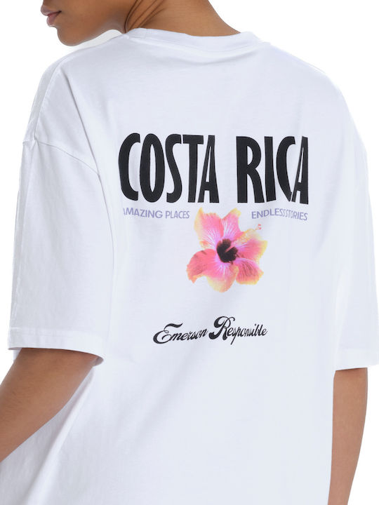 Γυναικείο T-shirt Floral Λευκό