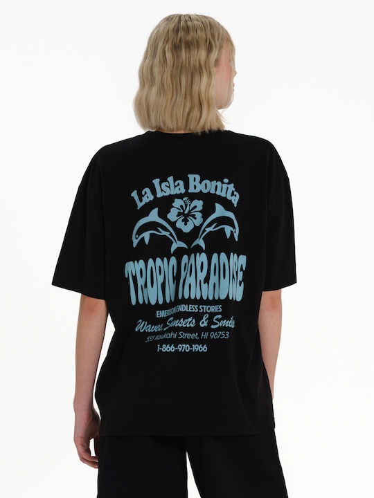 Women's Oversized Sports T-shirt Black