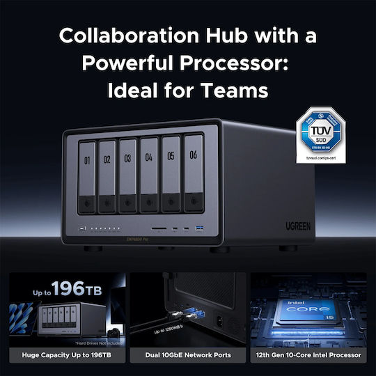 Ugreen DXP6800 Pro NAS Tower με 6 θέσεις για M.2 και 2 θύρες Ethernet
