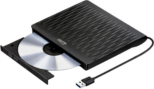 Green Lyca External Usb Dvd Writer Ultra Thin Μαυρο Gl70298