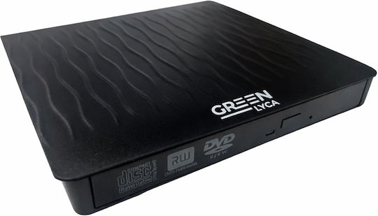 Green Lyca External Usb Dvd Writer Ultra Thin Μαυρο Gl70298