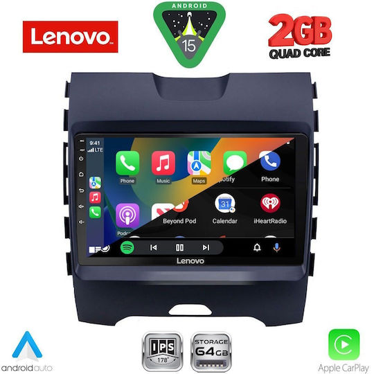 Lenovo Автомобилна Аудио Система за Ford Edge 2015-2023 (Bluetooth/USB/AUX/Вграден Wi-Fi/GPS/Apple CarPlay/Android Auto) с Touch Screen 9"