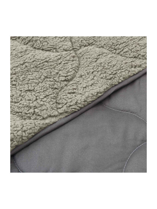 vidaXL Fleece Double Blanket 200x200cm Light Gray