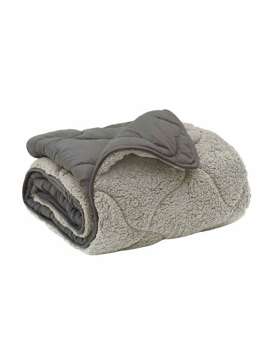 vidaXL Fleece Double Blanket 200x200cm Light Gray