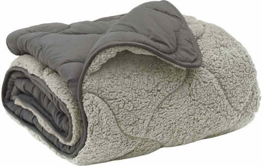 vidaXL Κουβέρτα Fleece Διπλή 200x200εκ. Ανοιχτό Γκρι