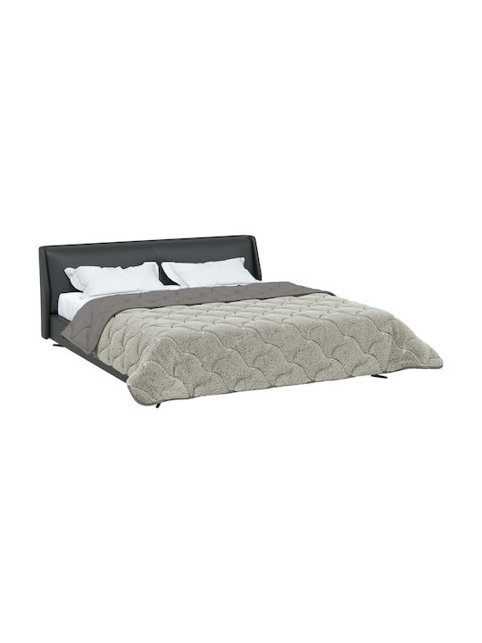 vidaXL Fleece Double Blanket 200x200cm Light Gray