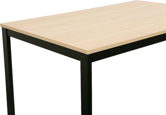 Extento Dining Table Extendable Wooden with Metal Frame Natural Shade 120(+60)x74x75cm
