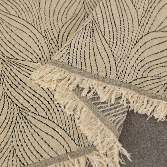 My Home Luxury Pommard Four-Seater Sofa Throw Jacquard 180x320cm Ecru