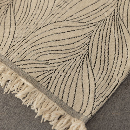 My Home Luxury Pommard Armchair Throw Jacquard 180x180cm Ecru