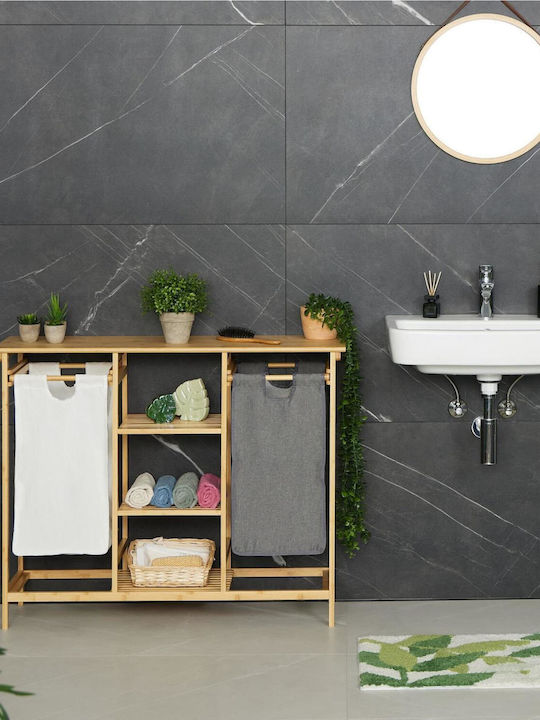 Relaxdays Ράφια Καλάθι Απλύτων Bamboo 34lt Πολύχρωμο