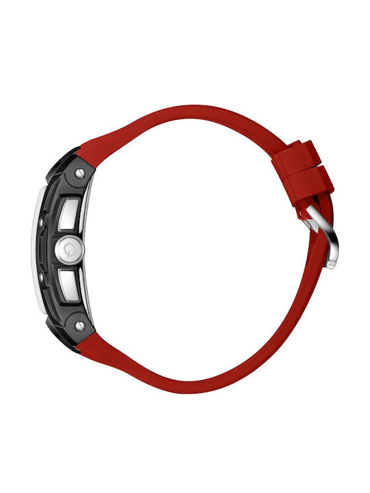 Quantum Hunter Men's Chronograph Battery Watch with Red Rubber Strap