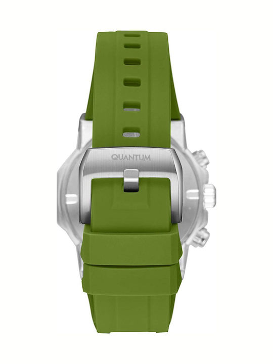 Quantum Hunter Men's Watch 44mm Battery Chronograph with Green Rubber Strap